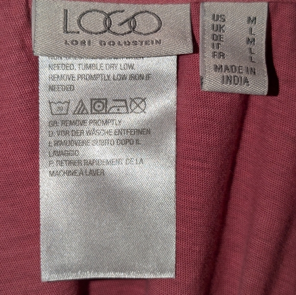 Logo by Lori Goldstein Open Front 100% Cotton Slub Knit/Eyelet Vest Salmon NWOT - Picture 7 of 9